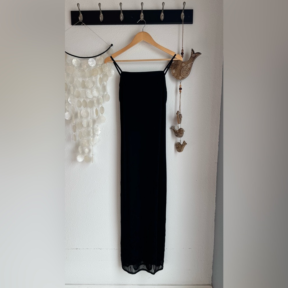 Vintage Denial Black Spaghetti Strap Maxi Dress Size Medium